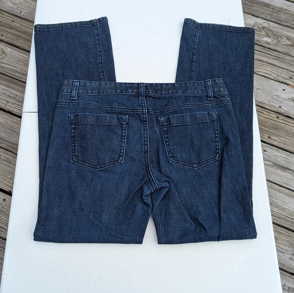 Ann Taylor Straight Leg Jeans - Dark Blue Denim